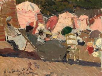 The Beach, Biarritz (Joaquin Sorolla y Bastida) - Muzeo.com