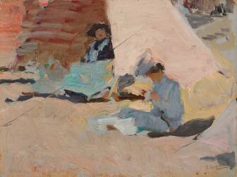 The Beach, Biarritz (Joaquin Sorolla y Bastida) - Muzeo.com