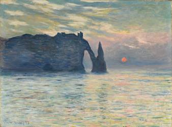 The Cliff, Étretat, Sunset (Claude Monet) - Muzeo.com