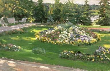 The Flower Bed (Sergei Arsenevich Vinogradov) - Muzeo.com