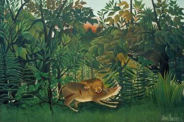 The Hungry Lion (Henri Rousseau) - Muzeo.com