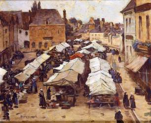 The Market Place at Abbeville (Louis Braquaval) - Muzeo.com