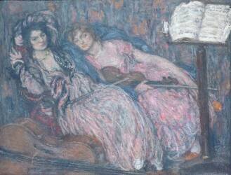 The Two Violinists (Edmond Aman-Jean) - Muzeo.com