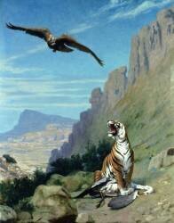 Tiger and Vulture (Jean-Léon Gérôme) - Muzeo.com