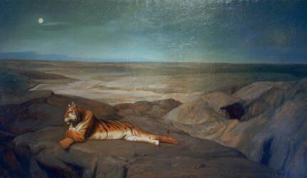 Tiger in Felsenlandschaft (Edwin Lord Weeks) - Muzeo.com