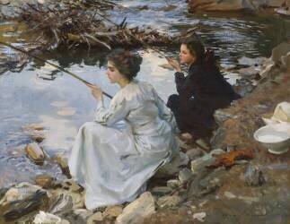 Two Girls Fishing (John Singer Sargent) - Muzeo.com