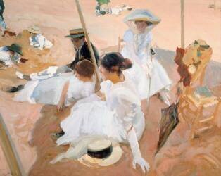 Under the Parasol (Joaquin Sorolla y Bastida) - Muzeo.com