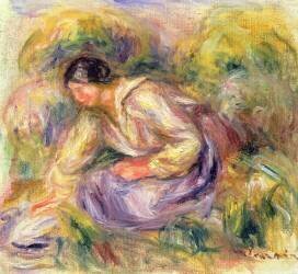Washerwoman in Blue (Auguste Renoir) - Muzeo.com