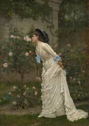 Woman and Roses (Auguste Toulmouche) - Muzeo.com
