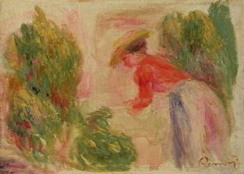 Woman Gathering Flowers (Auguste Renoir) - Muzeo.com