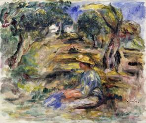 Woman in Blue (Auguste Renoir) - Muzeo.com