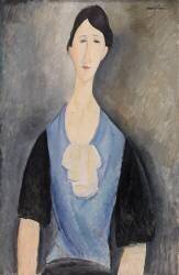 Woman in Blue (Amedeo Modigliani) - Muzeo.com