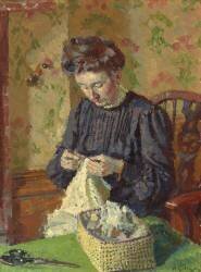 Woman Sewing (Harold Gilman) - Muzeo.com