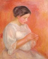 Woman Sewing (Auguste Renoir) - Muzeo.com