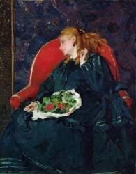 Woman with Cherries (Alfred Stevens) - Muzeo.com