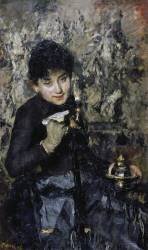 Woman with inkwell (Antonio Mancini) - Muzeo.com