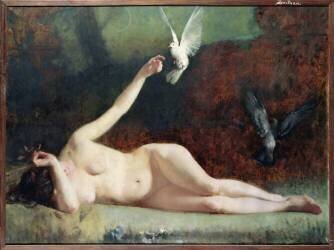 Woman with Pigeons (Philippe Zacharie) - Muzeo.com