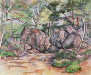 Woodland with Boulders (Paul Cézanne) - Muzeo.com