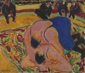 Wrestlers in a Circus (Ernst Ludwig Kirchner) - Muzeo.com