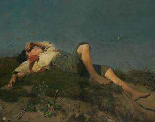 Young shepherd (Franz Seraph von Lenbach) - Muzeo.com