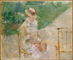 Young Woman Knitting (Berthe Morisot) - Muzeo.com