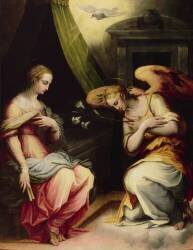 L'Annonciation (partie centrale d'un triptyque) (Giorgio Vasari) - Muzeo.com