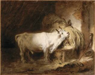 Le Taureau blanc à l'étable (Jean-Honoré Fragonard) - Muzeo.com