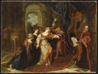 L'Evanouissement d'Esther (Antoine Coypel) - Muzeo.com