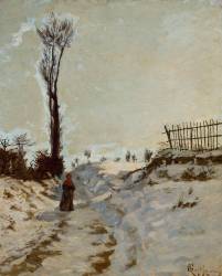 Chemin creux, effet de neige (Armand Guillaumin) - Muzeo.com