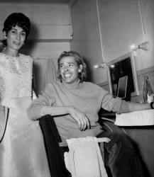 Jacques Brel in his dressing room for the Premiere of the Musical 