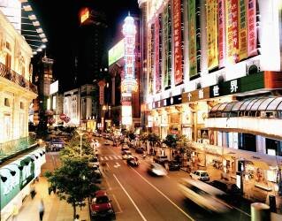 Street Scene at Night, Shanghai, China (Peter Alendahl) - Muzeo.com