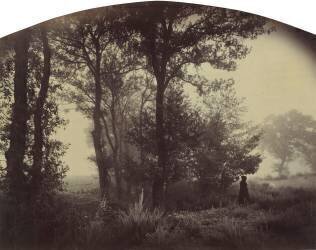 Lisière de forêt avec à droite le peintre Ravier en houppelande (Félix Thiollier) - Muzeo.com