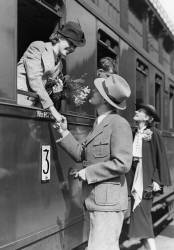 Love, marriage, farewell at a railway station (anonymous) - Muzeo.com