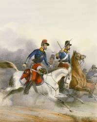 Chasseurs d'Afrique : officier et soldat en campagne (anonymous) - Muzeo.com