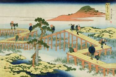 Eight part bridge (Hokusai) - Muzeo.com