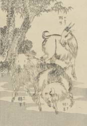 Goats (Hokusai) - Muzeo.com