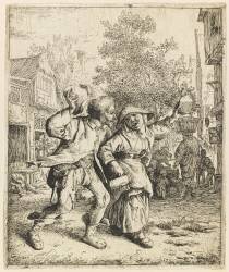 Le couple ivre (Cornelis Dusart) - Muzeo.com