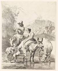 Le ruisseau traversé (Nicolaes Berchem) - Muzeo.com