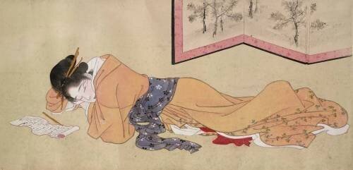 Slepping Prostitute (Katsukawa Shunei) - Muzeo.com