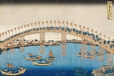 Temma Bridge (Hokusai) - Muzeo.com