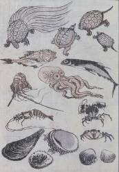 Undersea creatures (Hokusai) - Muzeo.com