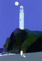 Night lighthouse (Hiroyuki Izutsu) - Muzeo.com