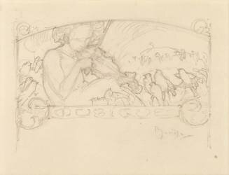 Étude d'une femme jouant du violon (Alfons Mucha) - Muzeo.com