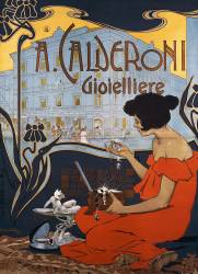 Advertising poster for Calderoni Jewelers in Milan (Adolfo Hohenstein) - Muzeo.com