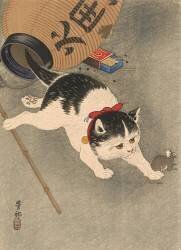 Cat and mouse (Ohara Koson) - Muzeo.com