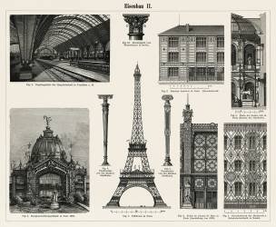 Collection of iron made architectural designs, notably the Eiffel Tower (anonymous) - Muzeo.com