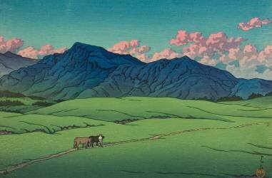 Dusk at Aso (Hasui Kawase) - Muzeo.com