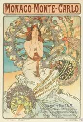 Monaco-Monte-Carlo. Chemins de Fer P.L.M. (Alfons Mucha) - Muzeo.com