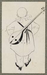 Pierrot with mandolin (Aubrey Beardsley) - Muzeo.com