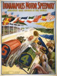 Poster advertising The Indianapolis Motor Speedway (anonymous) - Muzeo.com